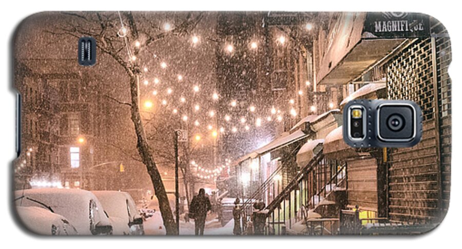 Nyc Galaxy S5 Case featuring the photograph New York City - Winter Snow Scene - East Village by Vivienne Gucwa