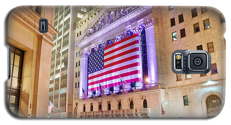 New York Stock Exchange Galaxy S5 Case featuring the photograph New York Stock Exchange at night by Songquan Deng