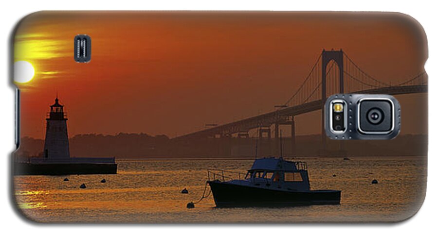 Newport Galaxy S5 Case featuring the photograph Newport Sunset by Lou Ford