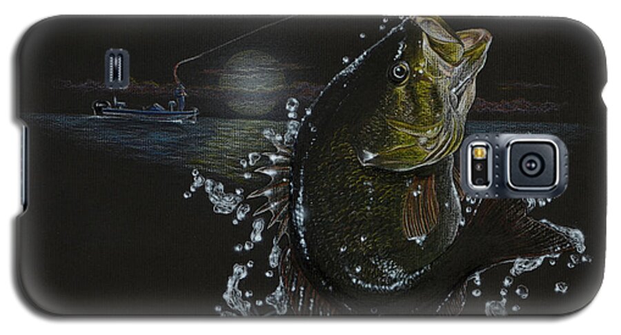 Bass Galaxy S5 Case featuring the mixed media Night Bass by Sam Davis Johnson