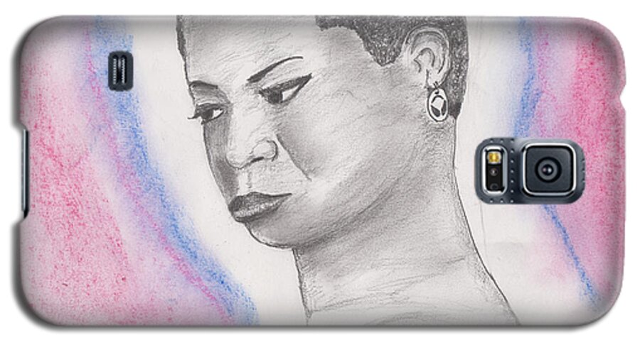 Nina Simone Galaxy S5 Case featuring the drawing Nina Simone by David Jackson