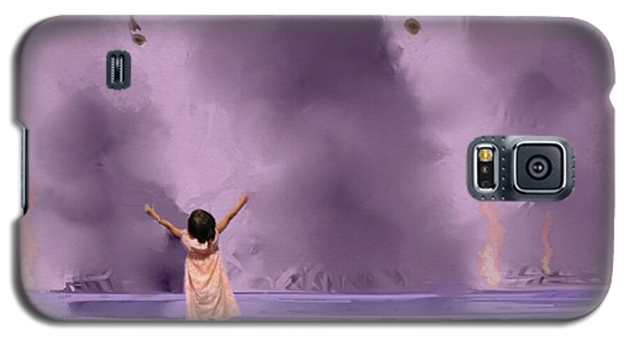 Surreal Seascape Galaxy S5 Case featuring the digital art No More Wars by Tony Rodriguez