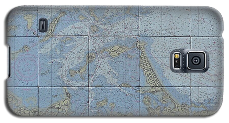 Nautical Charts Galaxy S5 Case featuring the mixed media NOAA Chart of Boston Harbor by Creative Images on Tile
