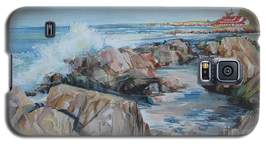 Rocky Coast Galaxy S5 Case featuring the painting North Shore Surf by P Anthony Visco