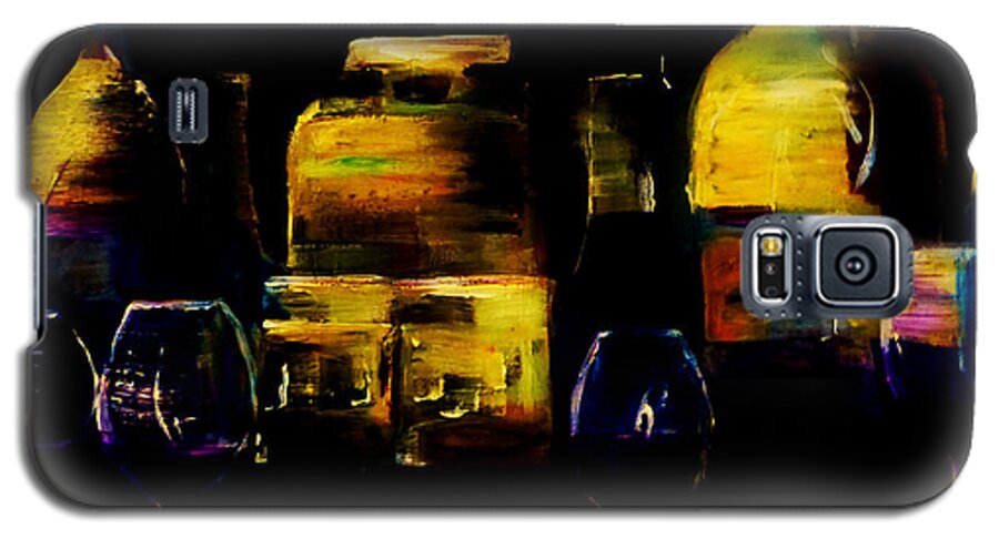 Wine Galaxy S5 Case featuring the painting Nostalgic For Two by Lisa Kaiser