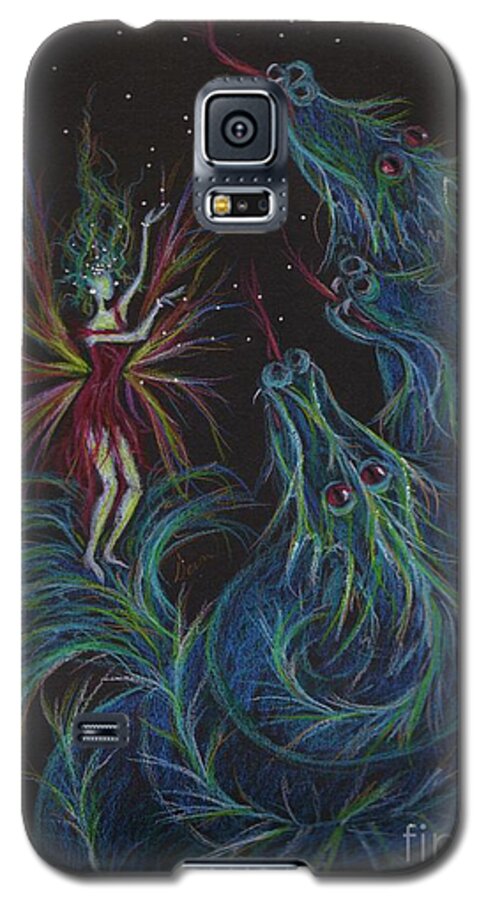 Fairy Galaxy S5 Case featuring the drawing Notes Are For Singing Not Eating by Dawn Fairies