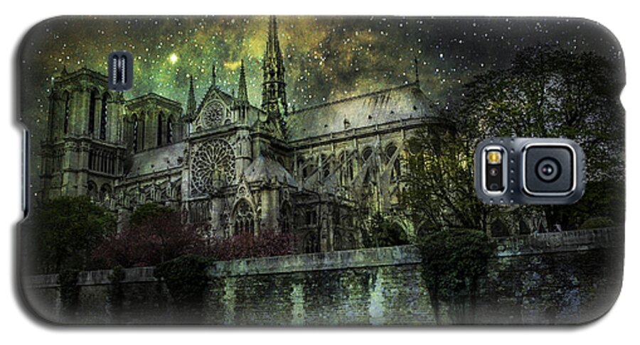Notre Dame Galaxy S5 Case featuring the photograph Notre Dame at night by James Bethanis