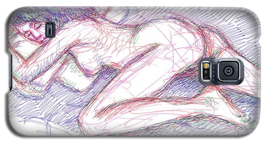  Galaxy S5 Case featuring the drawing Nude Female Sketches 5 by Gordon Punt