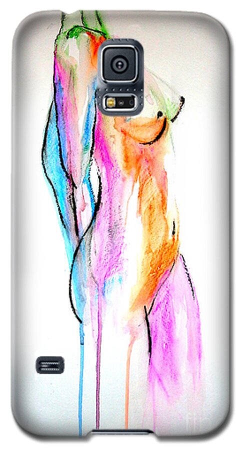 Sketch Class Paintings Galaxy S5 Case featuring the painting Nude in watercolor by Julie Lueders 