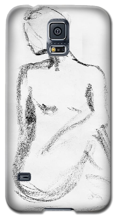 Nude Galaxy S5 Case featuring the drawing Nude Model Gesture VI by Irina Sztukowski