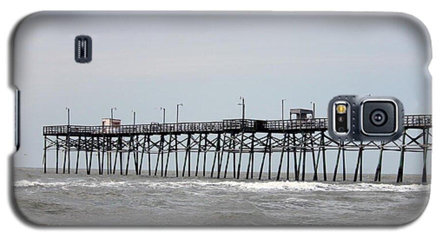 Oak Island Galaxy S5 Case featuring the photograph Oak Island Beach Pier by Cynthia Guinn