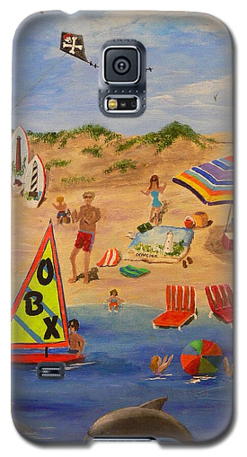 Beach Galaxy S5 Case featuring the painting OBX Beach by Catherine Hamill