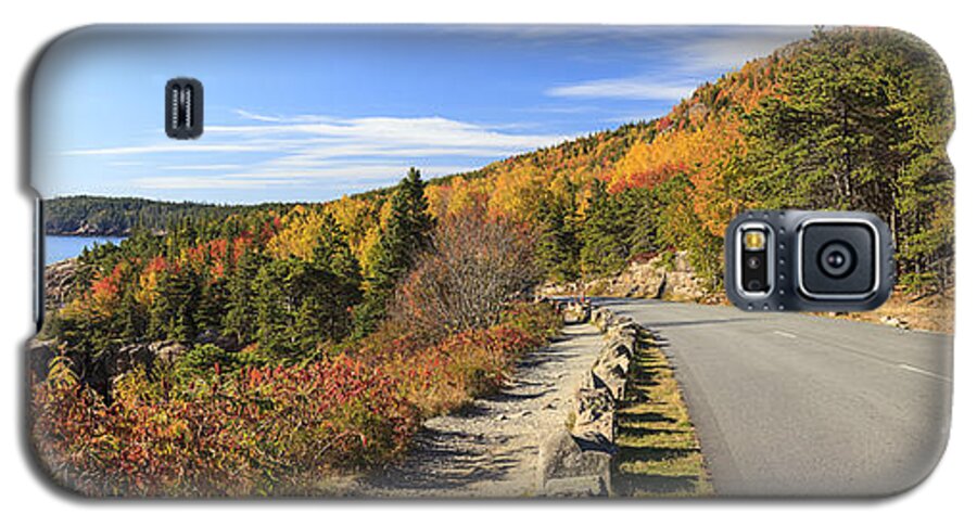 Otter Cliff Galaxy S5 Case featuring the photograph Ocean Drive road panorama Acadia National Park by Ken Brown