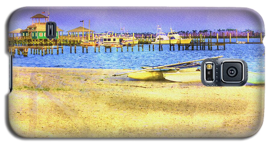 Beach Galaxy S5 Case featuring the painting Coastal - Beach - Boats - Ocean Front Property by Barry Jones