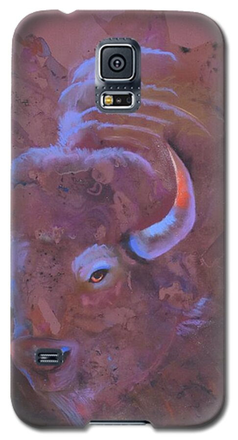 Buffalo Galaxy S5 Case featuring the pastel Ode to White Buffalo by Nataya Crow