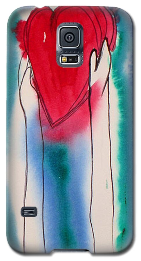 Heart Galaxy S5 Case featuring the painting Offering by Suzy Norris