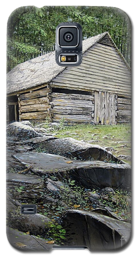 Landscape Galaxy S5 Case featuring the painting Ogle Barn by Bob George
