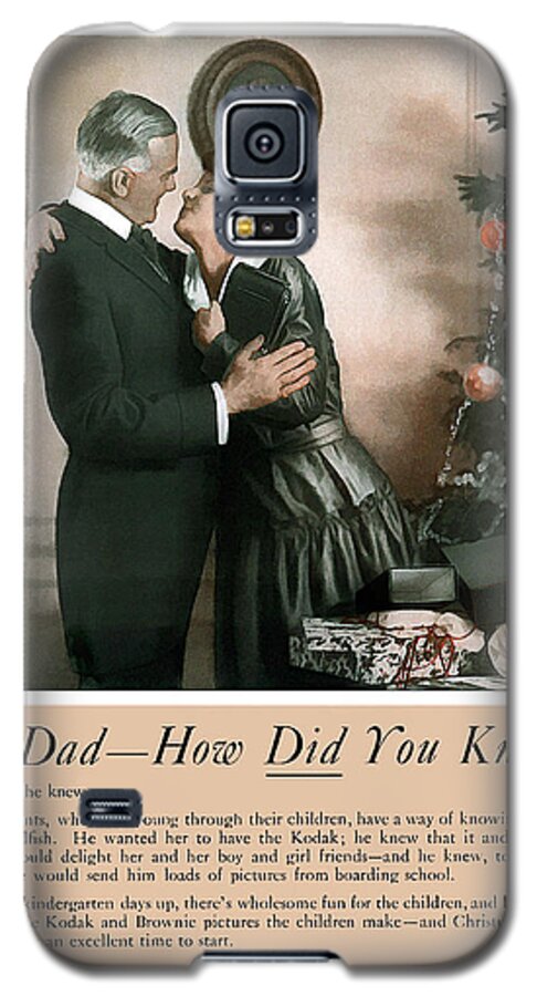 Antique Galaxy S5 Case featuring the photograph Oh Dad How Did You Know? 1917. by Unknown Photographer