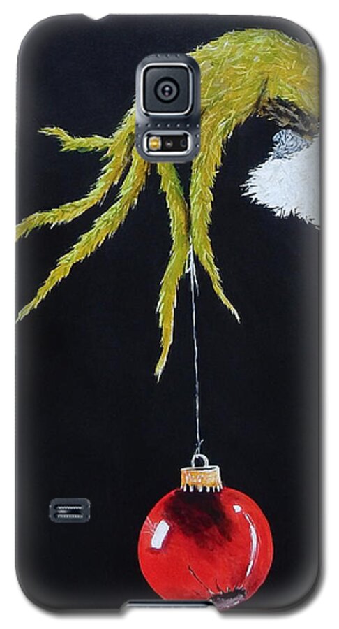 Grinch Galaxy S5 Case featuring the painting Oh Oh by Betty-Anne McDonald