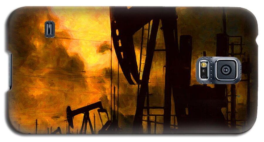 Oil Field Galaxy S5 Case featuring the photograph Oil Pumps by Wingsdomain Art and Photography