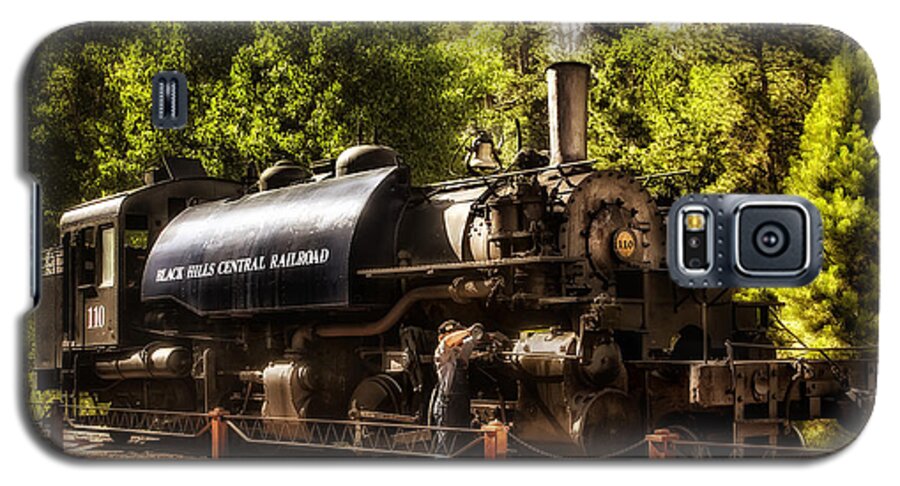 Black Hills Central Railroad Galaxy S5 Case featuring the photograph Oiling the 110 by Mary Jo Allen