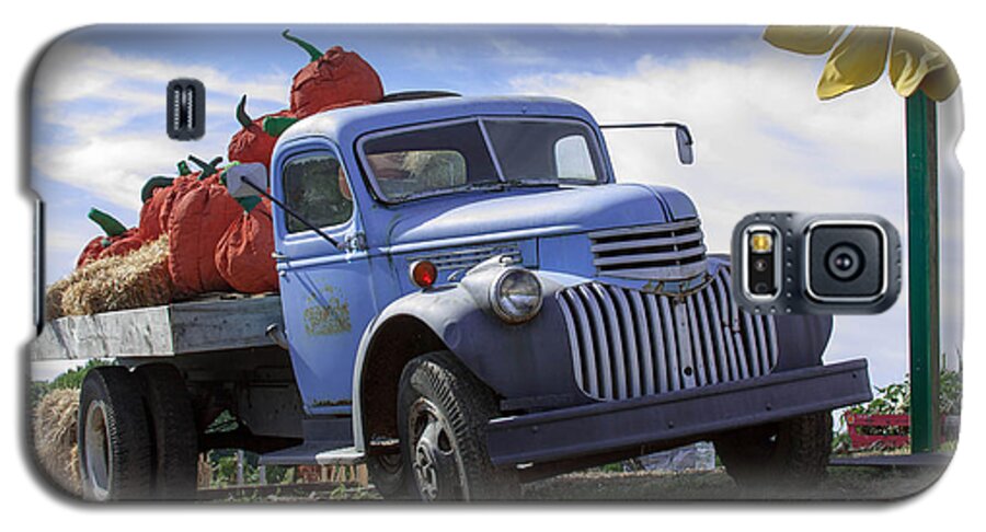 Truck Galaxy S5 Case featuring the photograph Old Blue Farm Truck by Patrice Zinck