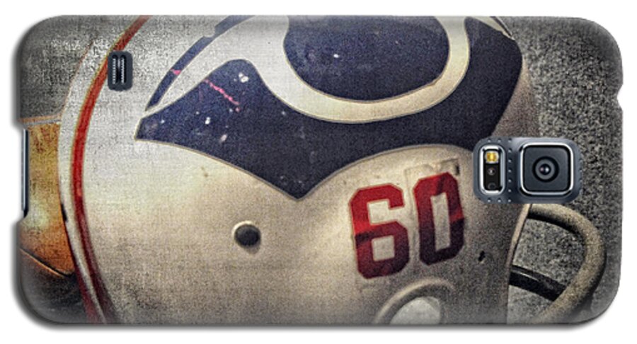Old Galaxy S5 Case featuring the photograph Old Boston Patriots Football Helmet by Mike Martin
