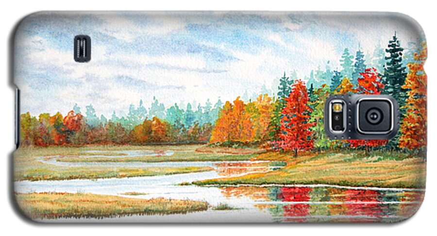 Adirondacks Galaxy S5 Case featuring the painting Old Forge Autumn by Roger Rockefeller