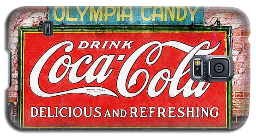 Coca Cola Galaxy S5 Case featuring the painting Olympia Candy by Sandy MacGowan