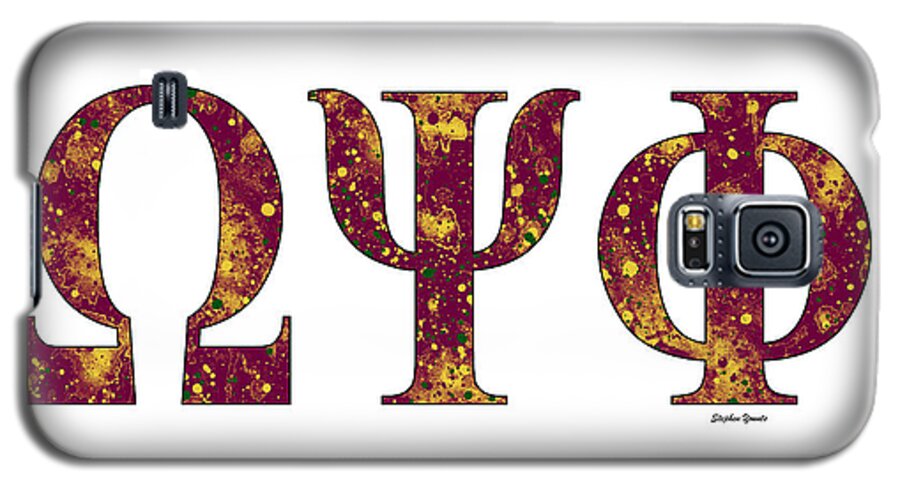 Omega Psi Phi Galaxy S5 Case featuring the digital art Omega Psi Phi - White by Stephen Younts
