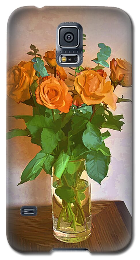 Roses Galaxy S5 Case featuring the photograph Orange and Green by John Hansen
