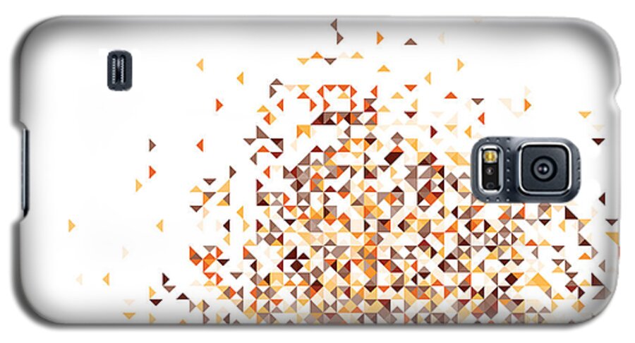 Pixel Galaxy S5 Case featuring the digital art Orange Pixels by Mike Taylor