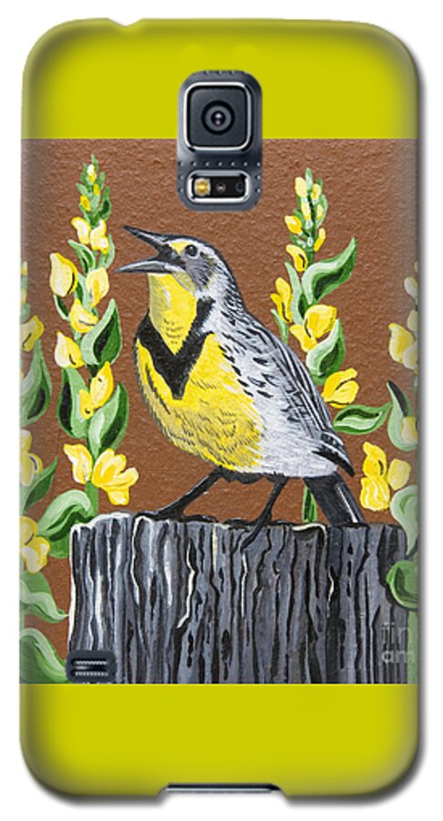 Nature Galaxy S5 Case featuring the painting Oregon Meadowlark by Jennifer Lake