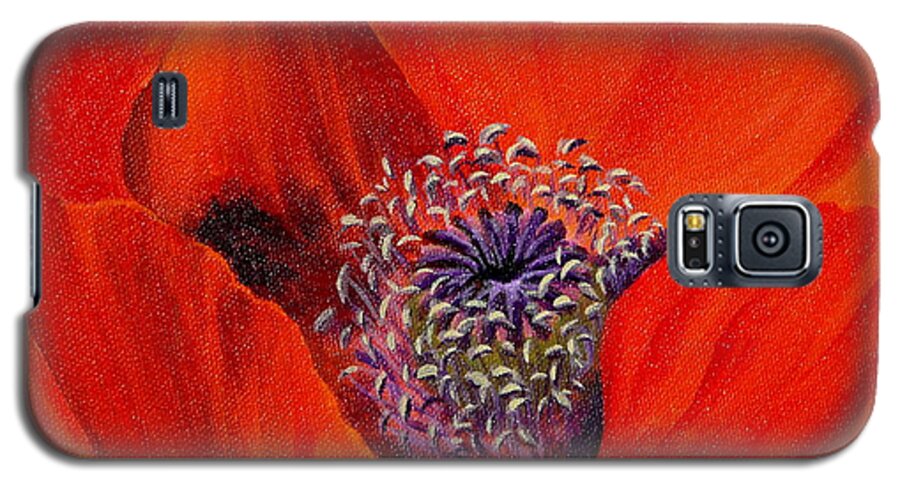 Poppy Galaxy S5 Case featuring the painting Oriental Poppy by Jo Appleby