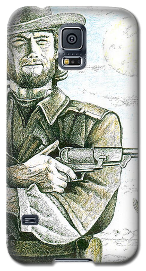 Art Galaxy S5 Case featuring the drawing Outlaw Josey Wales by Bern Miller