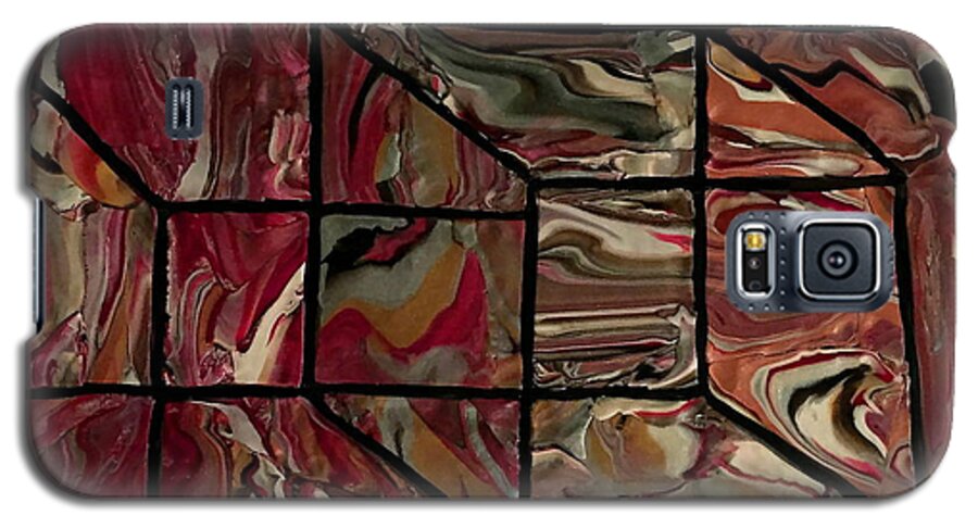 Cube Galaxy S5 Case featuring the mixed media Outside the Box I by Deborah Stanley