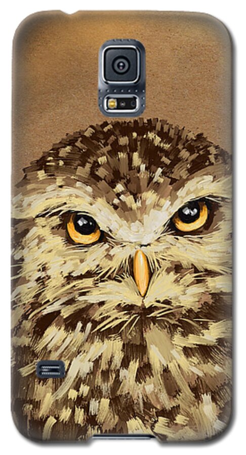 Owl Galaxy S5 Case featuring the painting Owl by Veronica Minozzi