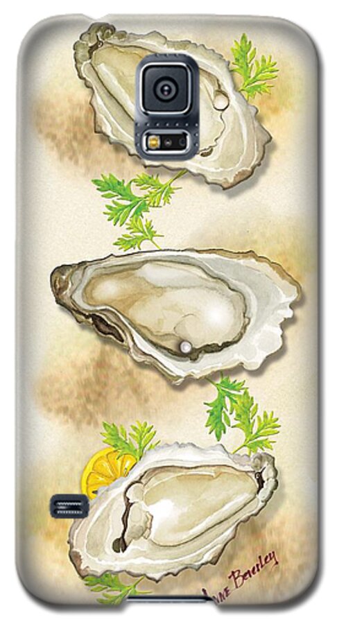 Three Oysters Galaxy S5 Case featuring the painting Oysters Three by Anne Beverley-Stamps