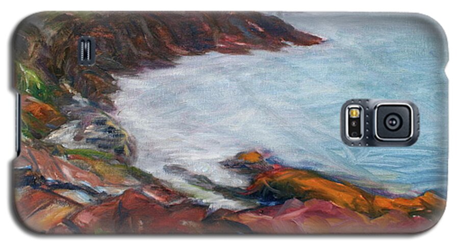 Oregon Galaxy S5 Case featuring the painting Painterly - Bold Seascape by Quin Sweetman