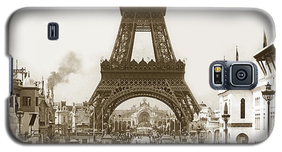 Paris Galaxy S5 Case featuring the photograph Paris Exposition Eiffel Tower Paris France 1900 historical photos by Monterey County Historical Society
