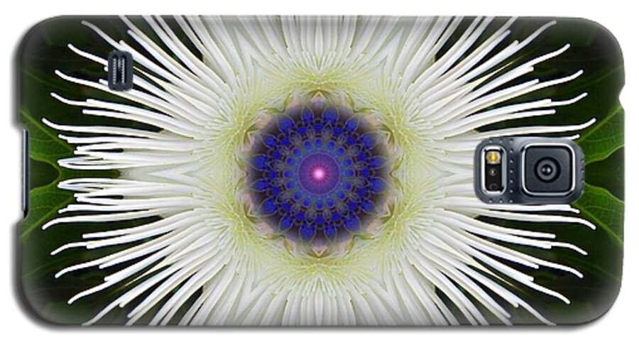 Mandalas Galaxy S5 Case featuring the digital art Passion Flower Portal Mandala by Diane Lynn Hix