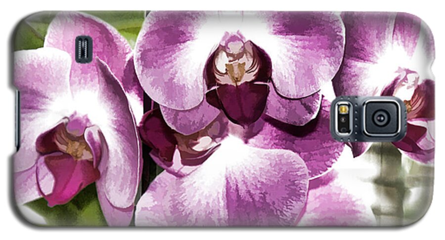 Poster Galaxy S5 Case featuring the digital art Pastel Orchids by Ray Shiu