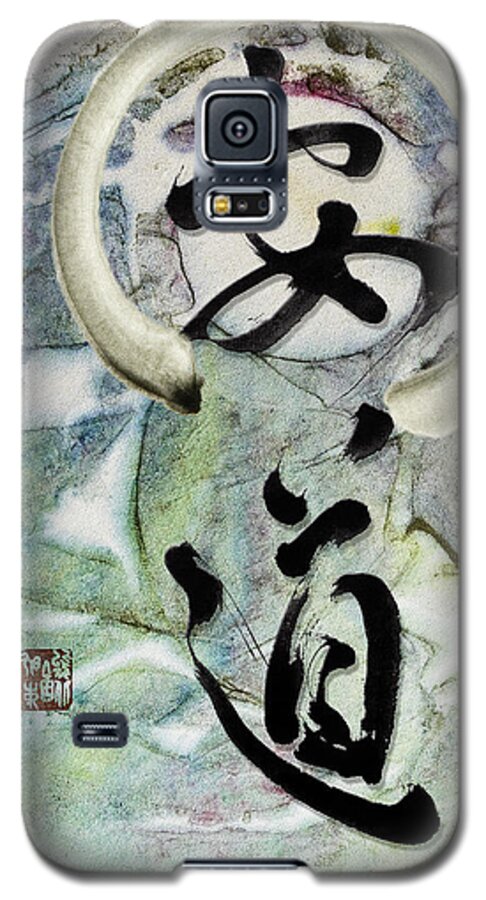 Peaceful Path Galaxy S5 Case featuring the mixed media Peaceful Path with Enso by Peter V Quenter