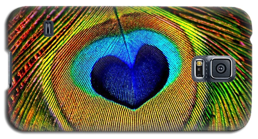Peacocks Galaxy S5 Case featuring the photograph Peacock Feathers Eye of Love by Tracie Schiebel