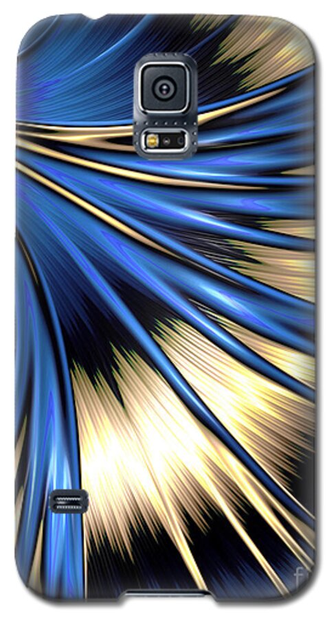 Peacock Galaxy S5 Case featuring the digital art Peacock Tail Feather by Vix Edwards