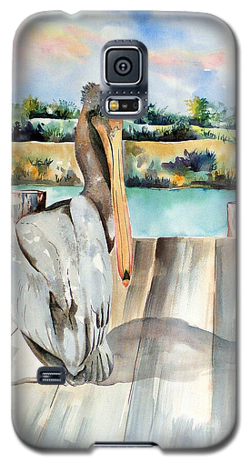 Pelican Painting Galaxy S5 Case featuring the painting Pelican with an Attitude by Kandyce Waltensperger