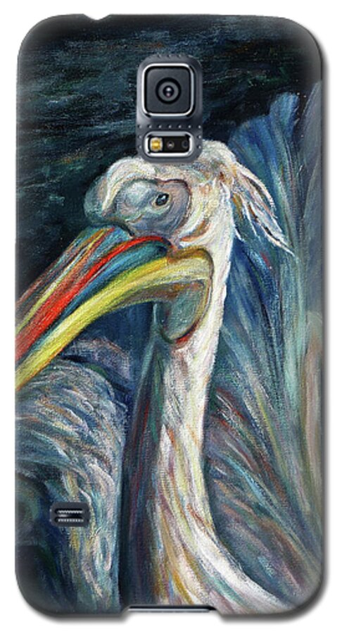 Galaxy S5 Case featuring the painting Pelican by Xueling Zou
