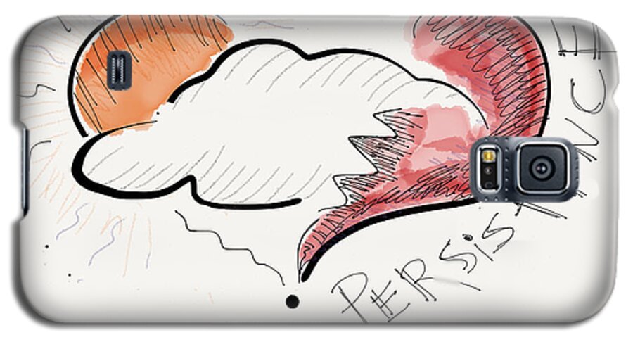 Heart Galaxy S5 Case featuring the drawing Persistence by Jason Nicholas