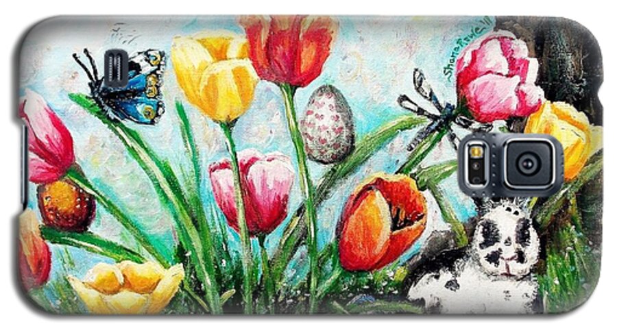 Easter Galaxy S5 Case featuring the painting Peters Easter Garden by Shana Rowe Jackson