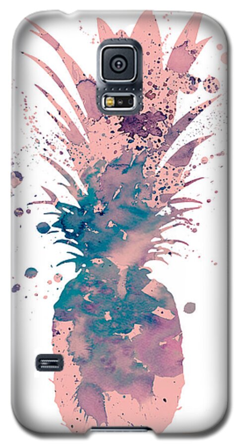Pineapple Watercolor Print Galaxy S5 Case featuring the painting Pineapple 3 by Watercolor Girl